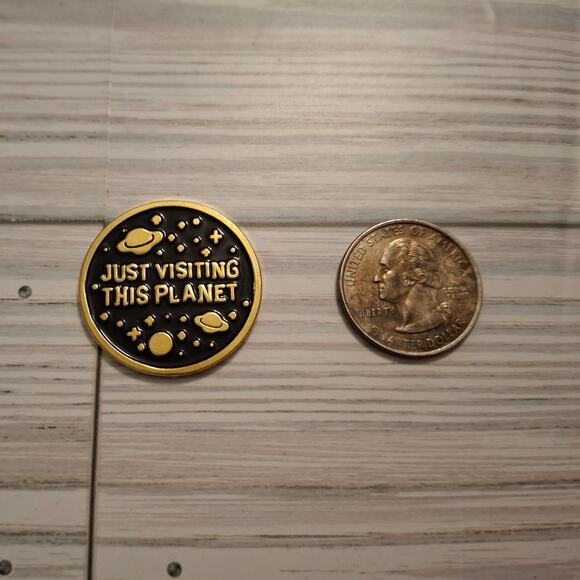 Just Visiting This Planet Enamel Pin - Picture 1 of 1